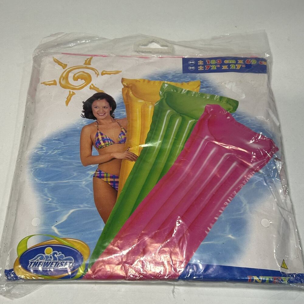 Vintage Intex The Wet Set Pool Float Raft Inflatable Vinyl 2006 Pink 72 in NIP